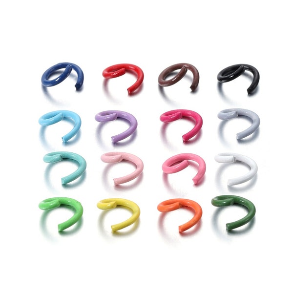 100Pcs/Lot 1.2x8mm Colorful Metal Open Jump Rings Split Jump Ring Connector Necklace Bulk For DIY Jewelry Making Accessories