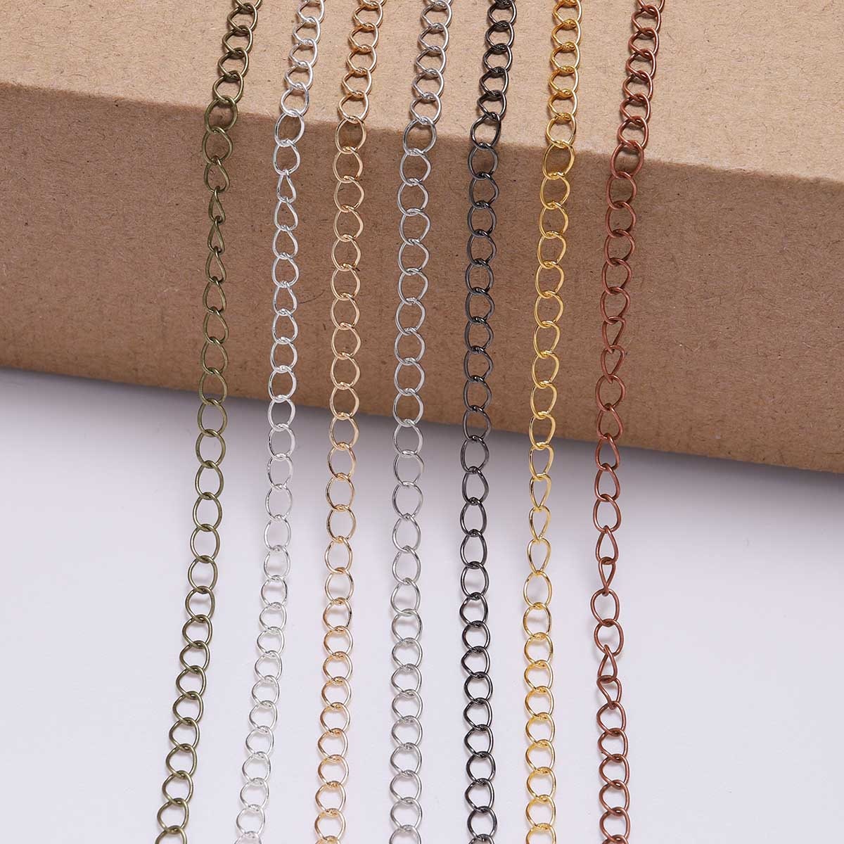 100pcs/lot 50mm 70mm Necklace Extension Chain Bulk Bracelet Extended Chains  Tail Extender For DIY Jewelry Making Findings