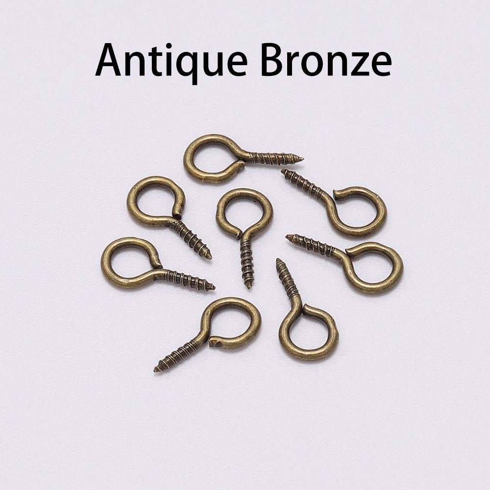 Cheap 200Pcs Small Tiny Mini Eye Pins Eyepins Hooks Eyelets Screw Threaded  Clasps Hooks For DIY Jewelry Making Findings