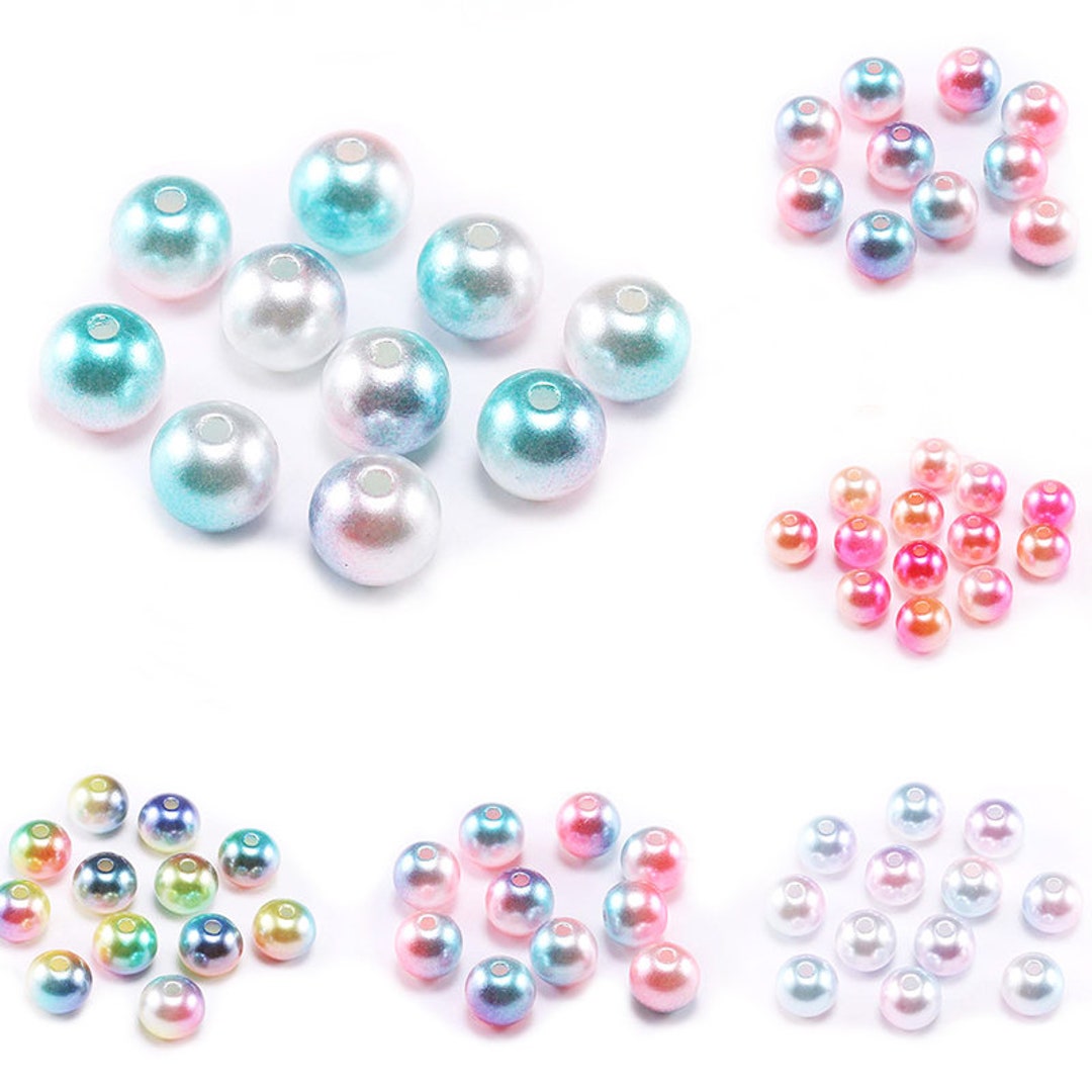 40pcs 12mm Big Hole Round Beads for Jewelry Making Acrylic Beads Multicolor  Loose Bead Jewelry DIY Accessory