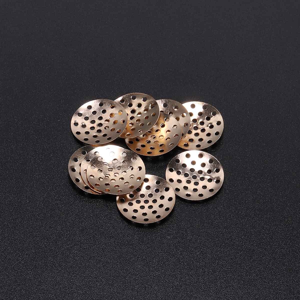 50pcs 14-25mm Brooch Base Brooches Bouquet Beading Back Holes Pad Cabochon Bezel Round Blank Tray Setting Beads for DIY Jewelry Making Rhodium, 25mm 