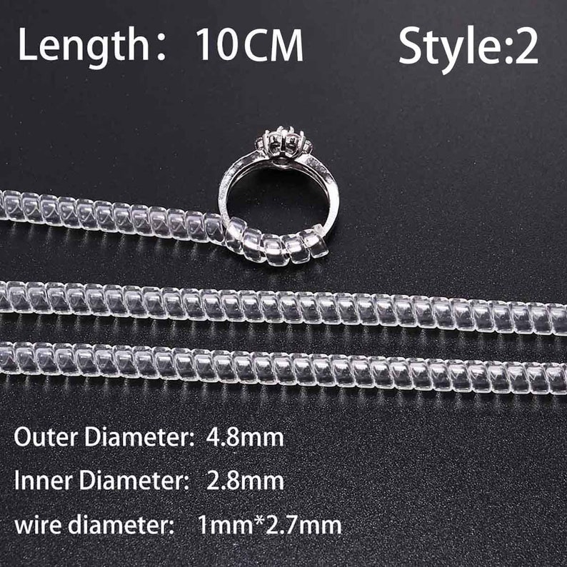 4pcs/lot Transparent Coil Spiral Based Ring Size Adjuster Etsy