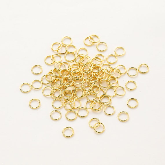 100pcs Stainless Steel Gold-plated Strong & Durable Jump Ring 0.7mm For Diy Jewelry  Making