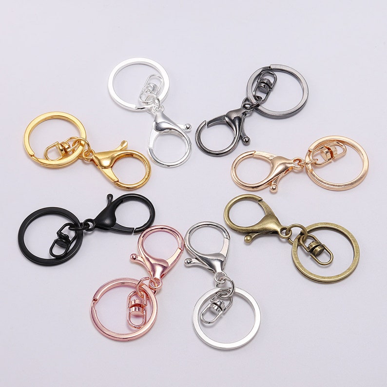 5 stks/partij Goud Zilver Sleutelhanger Ring 30 mm Sleutelhanger Lange 70 mm Karabijn Sleutelhaak Ketting Voor Sieraden Maken Bevindingen Levert afbeelding 9