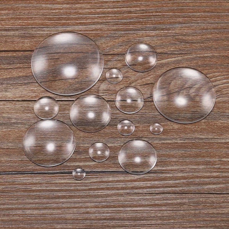 50 pièces/sac 8 10 12 14 16 18 20 25 30 mm Cabochon rond en verre transparent à dos plat pour fournitures de fabrication de bijoux à bricoler soi-même image 4