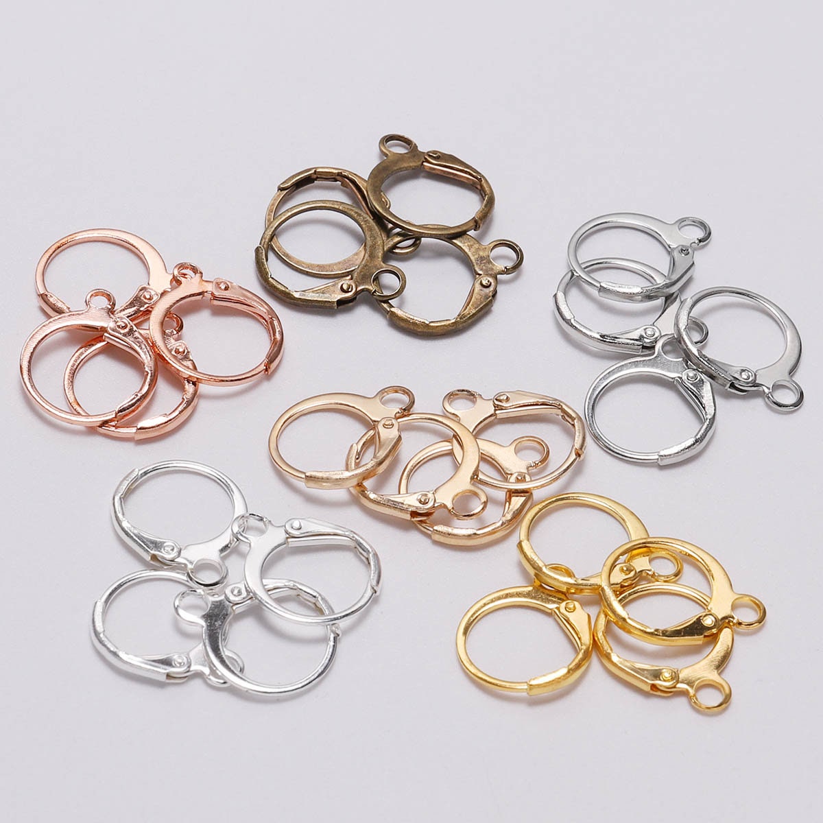 20pcs French Lever Earring Hooks Wire Settings Base Hoops For DIY Jewelry Making