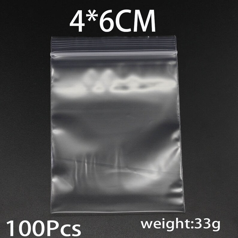 100Pcs/lot 57/68/710cm Bulk Thick Jewelry Packaging Zip Zipped Lock Reclosable Plastic Poly Clear Bags Supplies zdjęcie 4