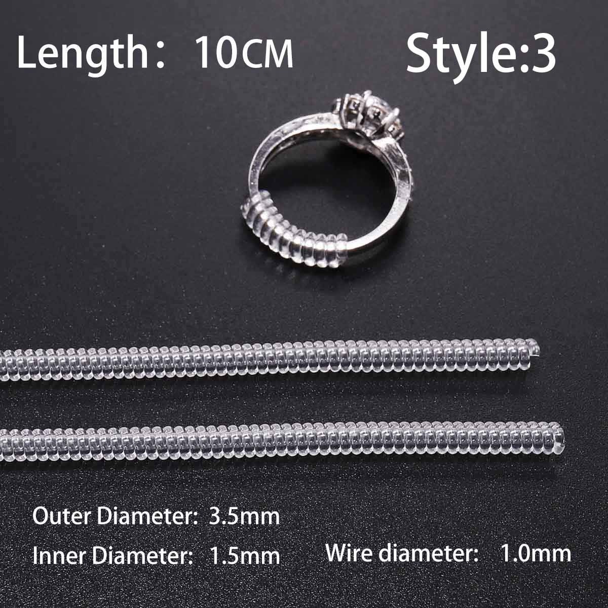 1pc Transparent Spiral Cord Reducers Invisible Cords Ring Adjuster Jewelry  Makin