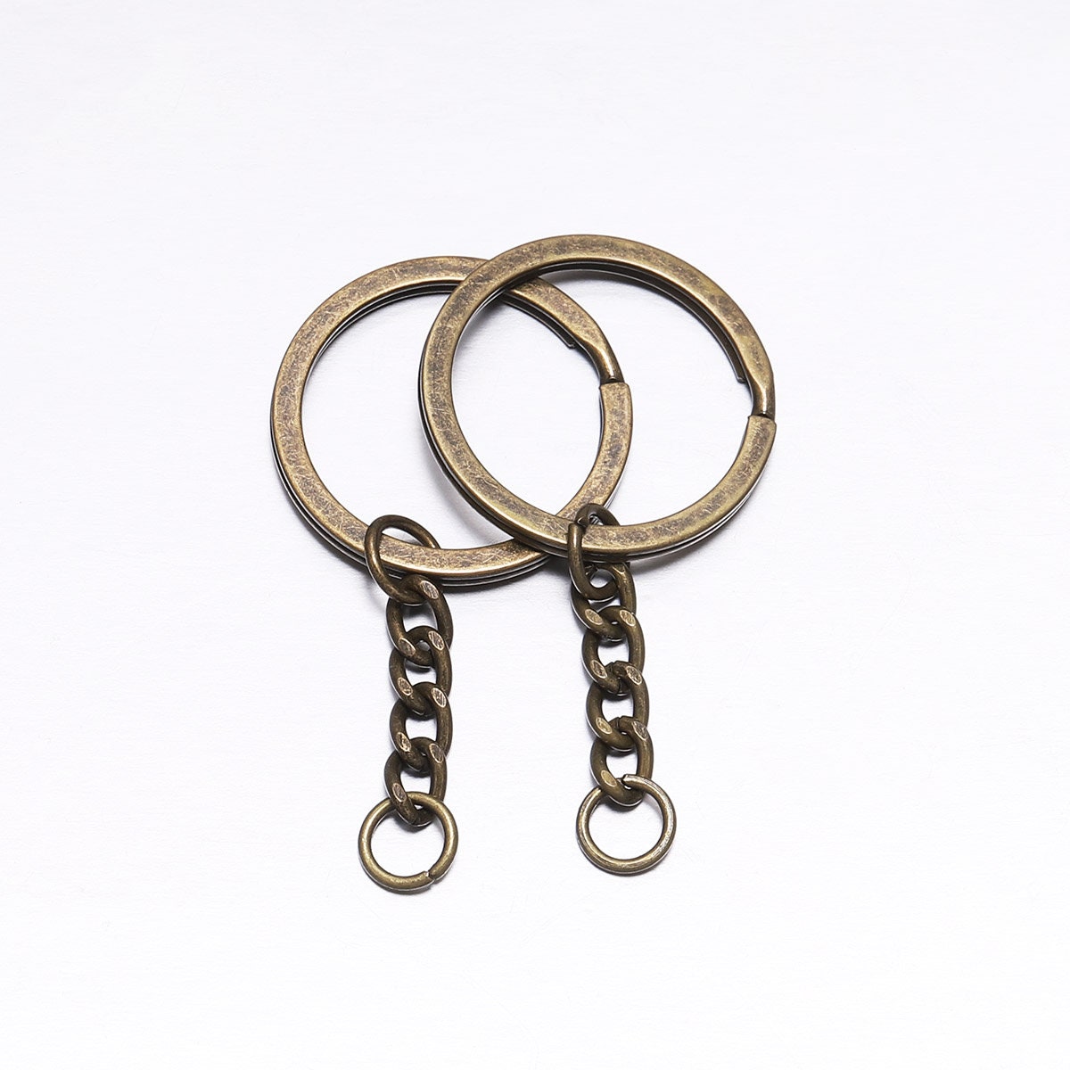 10 Pcs X Bulk Keychain Supplies, Key Chain Keyring With Chain, Key Chain  Making, Split Key Ring Holder Bronze, Gold, Copper, Silver, Gold 