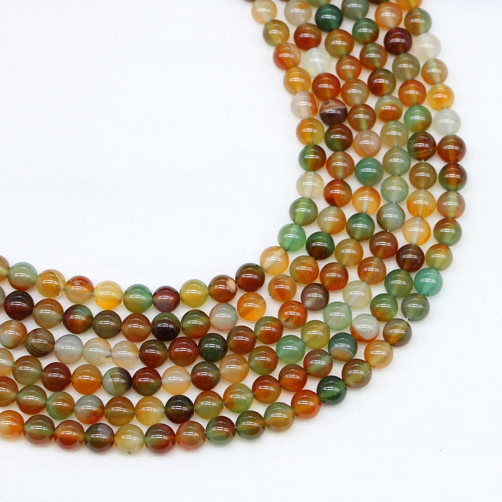 1strand/lot Natural Stone Peacock Agates Bead Round Gem Loose - Etsy