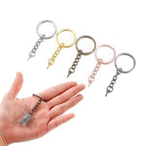 4, 20 or 50 BULK Key Chain Rings, Silver, Starter Chain Base