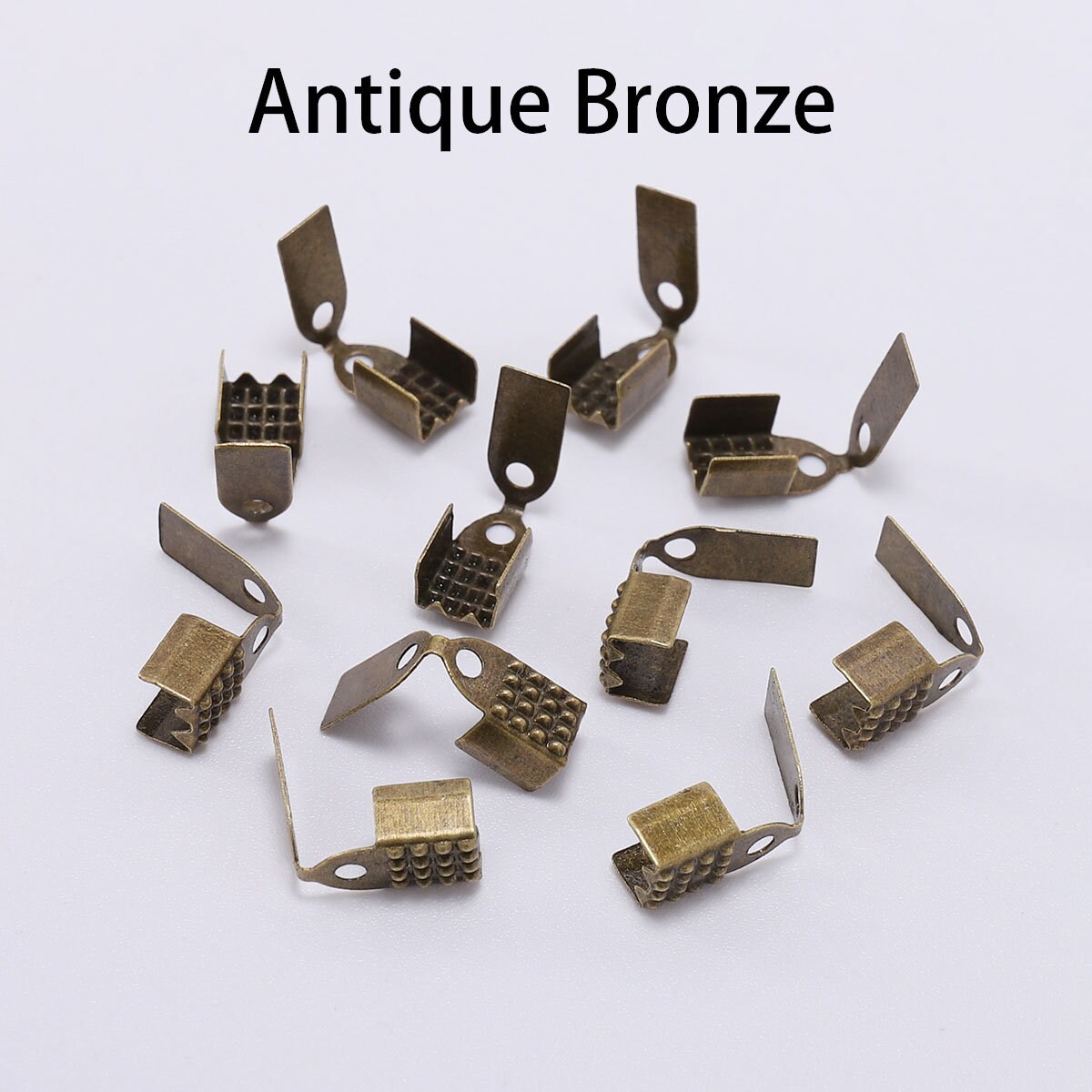 100pcs 4 5 6mm Metal Rope Fastener Crimp Fold Over Cord End Etsy