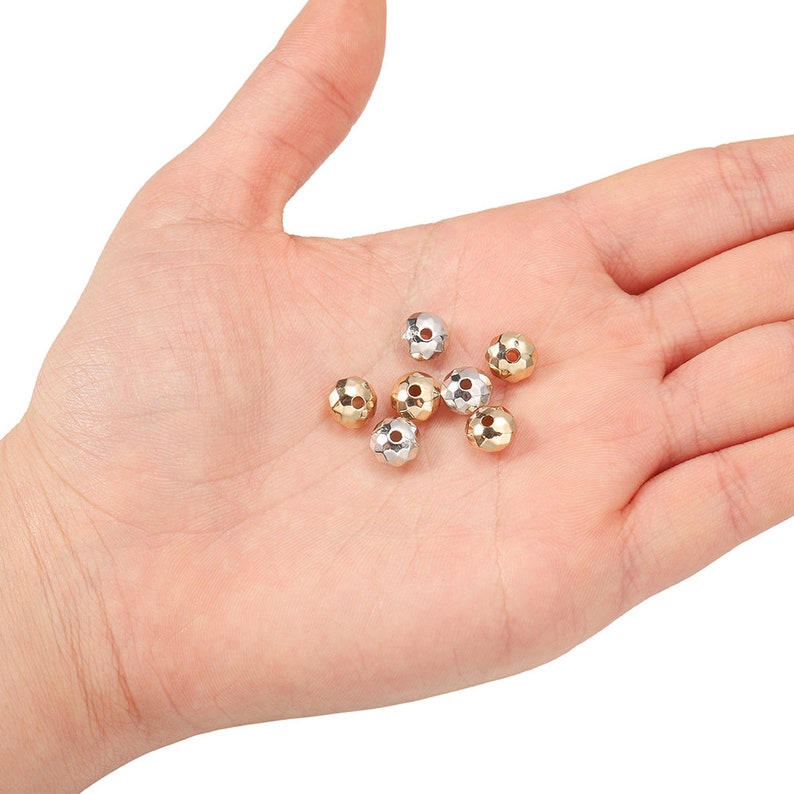 100pcs/lot KC Rhodium Bulk Wheel Round CCB Plastic Beads Loose Etsy