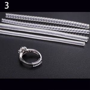 Ring Sizer Adjuster for Loose Rings,8pcs Different Sizes Invisible  Transparent Ring Spacer Silicone Tightener (Clear)