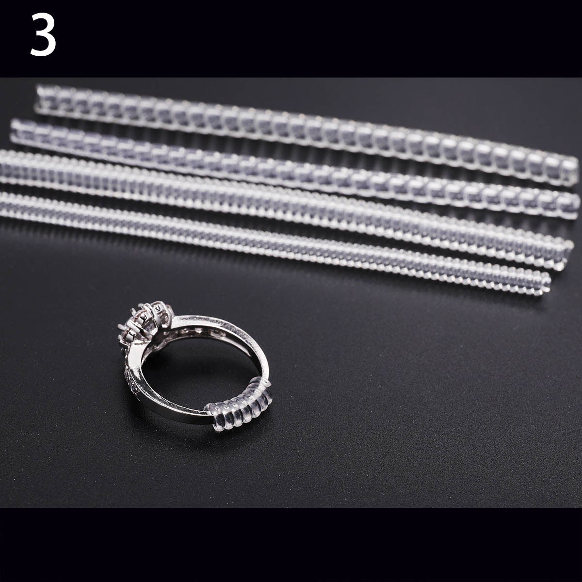 Ring Re-sizer 8 Sizes/Set Invisible Ring Size Adjuster Silicone Reducer  Transparent Spacer Multiple Models Ring Sizer for Loose