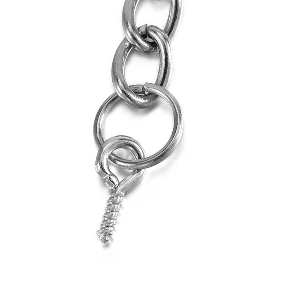 10Pcs Metal Split Ring Keychain Keyring Key Chain Findings Claps Silver Link