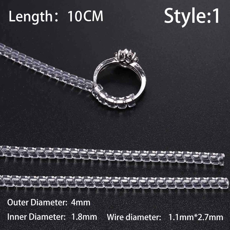 4pcs/lot Transparent Coil Spiral Based Ring Size Adjuster Etsy