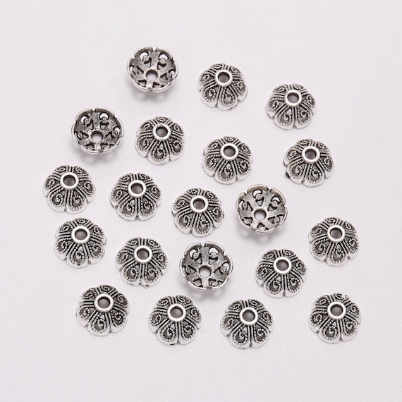 Hollow Flower Bead Caps - Cone End Cap Filigree Jewelry Making Supplies  50pcs Se