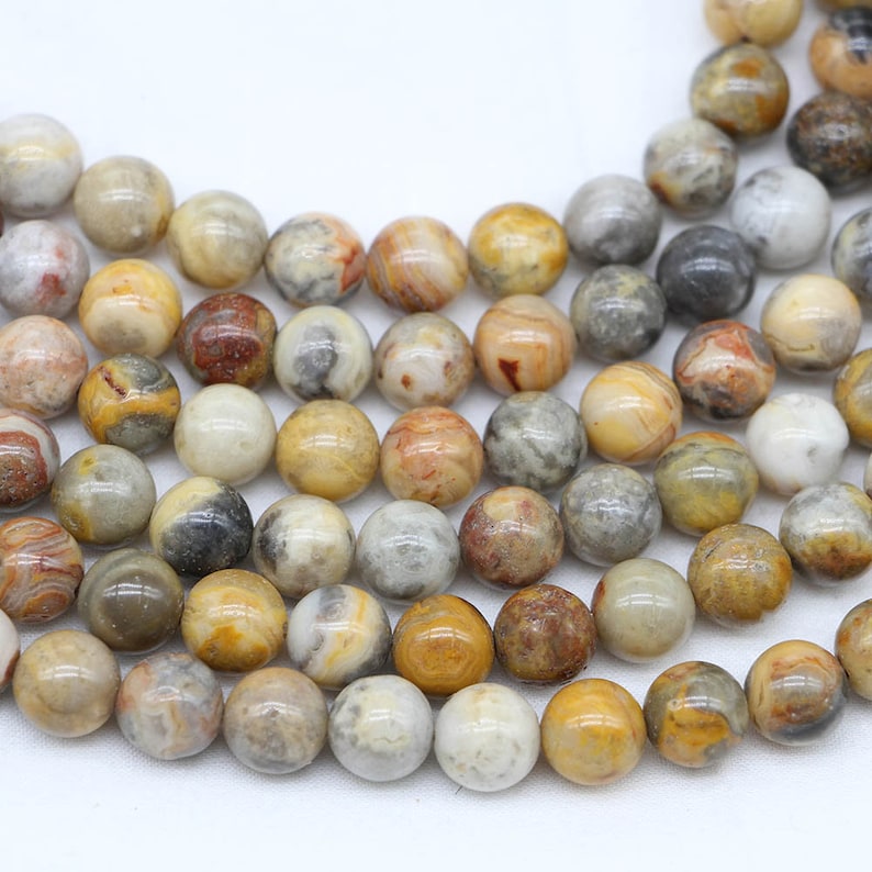 1strandlot Natural Stone Brown Crazy Lace Agat Bead Round Loose Spacer Beads For Jewelry Making Findings DIY Bracelet Necklace