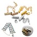 10set/lot Crimp End Beads Slide End Clasp With Chain Buckles Tubes Slider End Caps Connectors For DIY Jewelry Making Accessories 