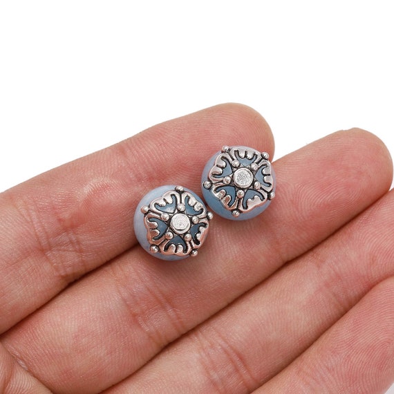 Flower spacer bead cap torus metal connector for jewelry making alloy  ancient silver DIY handmade accessories material