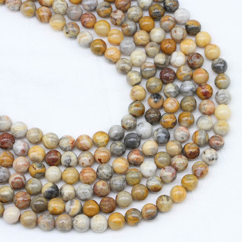 1strandlot Natural Stone Brown Crazy Lace Agat Bead Round Loose Spacer Beads For Jewelry Making Findings DIY Bracelet Necklace