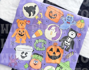 90's Halloween Collage T-Shirt, Spooky Comfort Colors Tee, Halloween Shirt