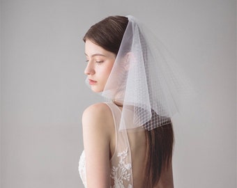 Short Veil ivory, Two Tiered Shoulder Length Veil, Shoulder Length Veil, Bridal Veil, Short Veil, Ivory Veil, Soft Veil, Should Length Veil