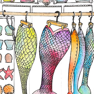 Mermaid Closet Art Poster Print