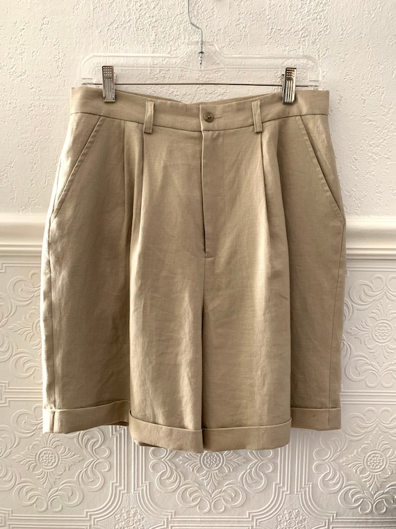 Pleated Linen Shorts