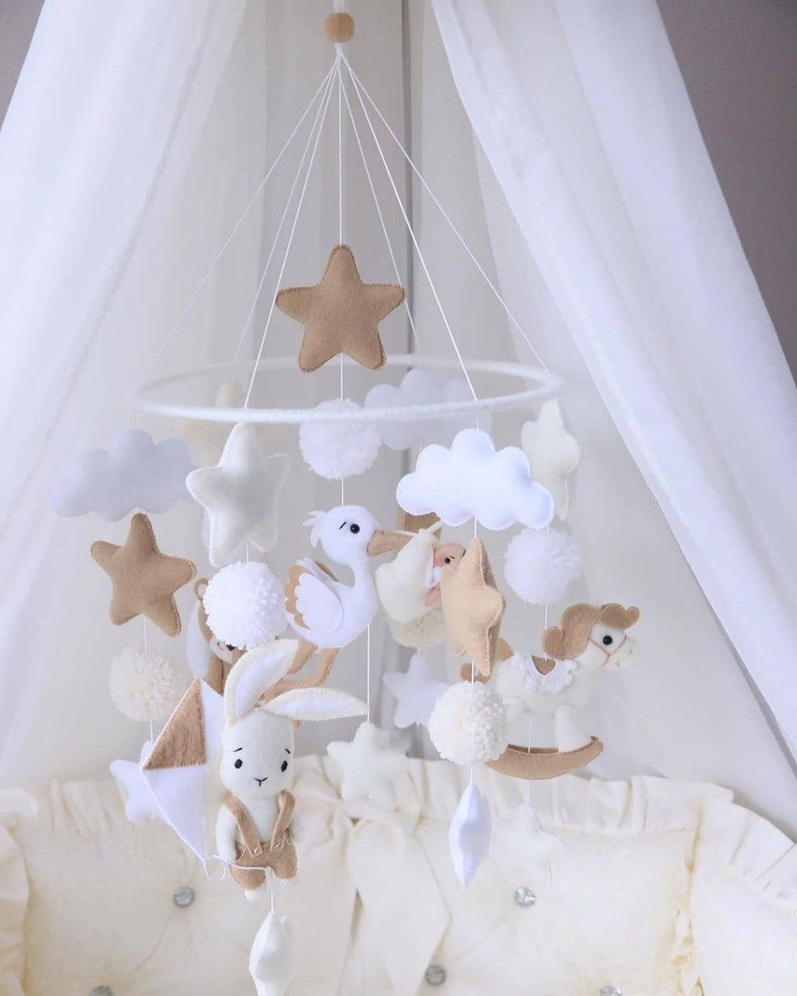 Mobile im Bett BabyBett mobile Mobile Baby Hängespielzeug Etsy