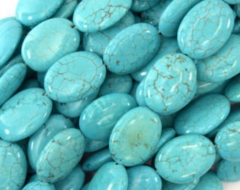 16 in strand Natural Amazonite flat oval beads 13x18mm Close Out
