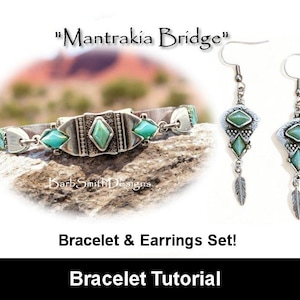 Tutorial de pulsera - &quot;Puente Mantrakia&quot; - Juego de pulsera y pendientes - Elementos Cymbal™ - Cuentas GemDuo - Cuentas Tila - Nivel intermedio - Descarga instantánea