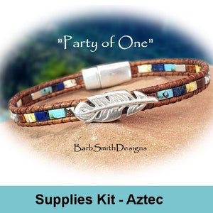 Kit de suministros (tutorial se vende por separado)-Kit de pulsera &quot;Party of One&quot;-Feather Slider-Aztec (AZT)