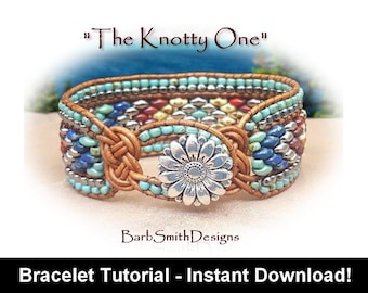 Bracelet Tutorial for "The Knotty One in Aztec" Bracelet-Intermediate/Advanced-Includes Supplemental Basics Tutorial-Instant Download PDF