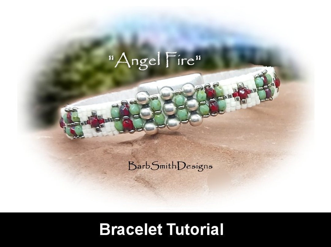Bracelet Tutorial "angel Fire" white Leather Beaded Bracelet fire
