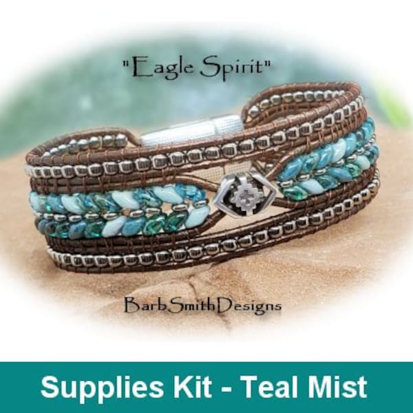 Supplies Kit (Tutorial Sold Separately)-"Eagle Spirit" Bracelet Kit in Teal Mist (TLM)