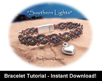 Bracelet Tutorial for the "Southern Lights" Bracelet-Intermediate Skill Level-Includes Supplemental Basics Tutorial-Instant Digital Download