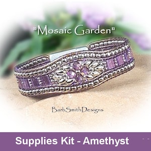 Kit de suministros (tutorial vendido por separado): Kit de pulsera &quot;Jardín de mosaico&quot; en amatista (AMT)