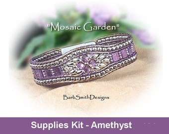 Supplies Kit (Tutorial Sold Separately)-"Mosaic Garden" Bracelet Kit in Amethyst (AMT)