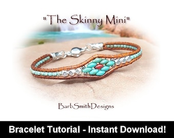 Bracelet Tutorial for &quot;The Skinny Mini&quot; Bracelet-Beginner Skill Level-Includes Supplemental Basics Tutorial-Instant Digital Download PDF
