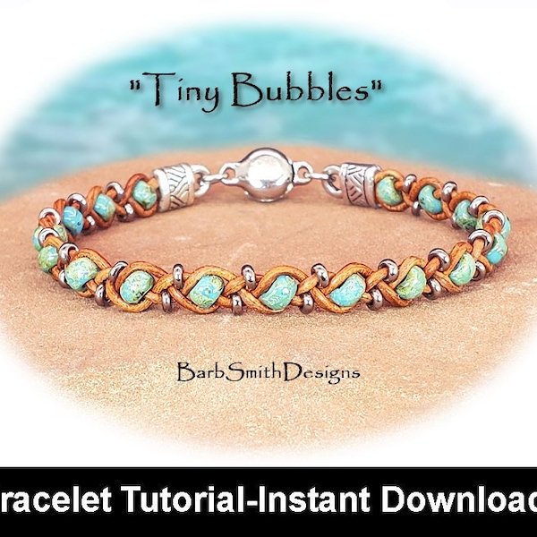 Tutoriel de bracelet pour le bracelet tressé "Tiny Bubbles" - Embout et fermoir magnétique - Niveau de compétence débutant - Téléchargement numérique PDF instantané