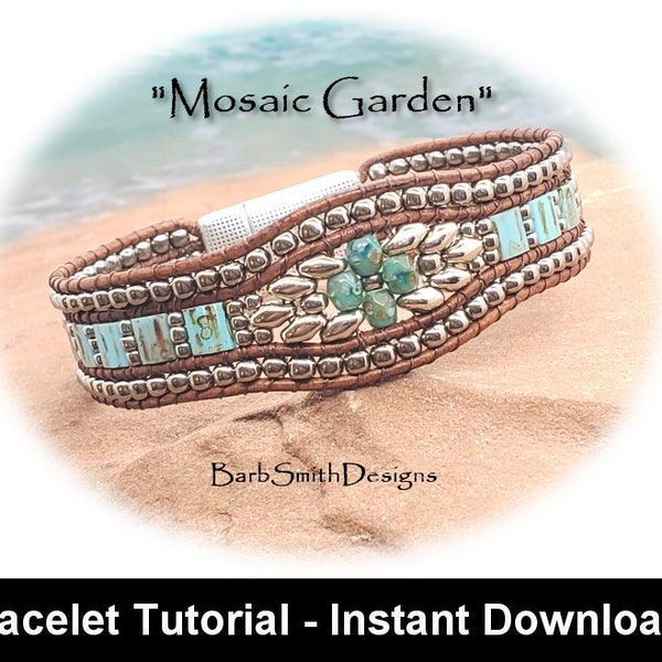 Bracelet Tutorial for the "Mosaic Garden" Bracelet-Intermediate Skill-Includes "Barb's Basics" Tutorial-Instant Digital Download