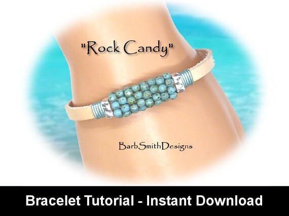 Bracelet Tutorialrock Candy Bracelet flat Leather fire Polished