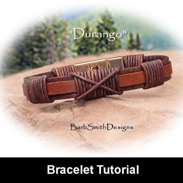 Bracelet Tutorial for the "Durango" Men's Leather Bracelet-Beginner/Intermediate Skill Level-Instant Digital Download