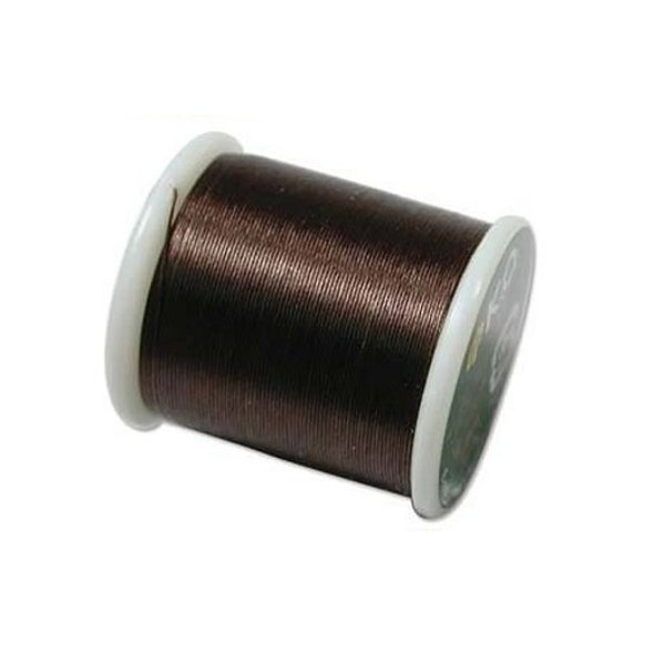 KO Beading Thread - Dark Brown - 100% Nylon - Pre-Waxed - 55 Yard Spool