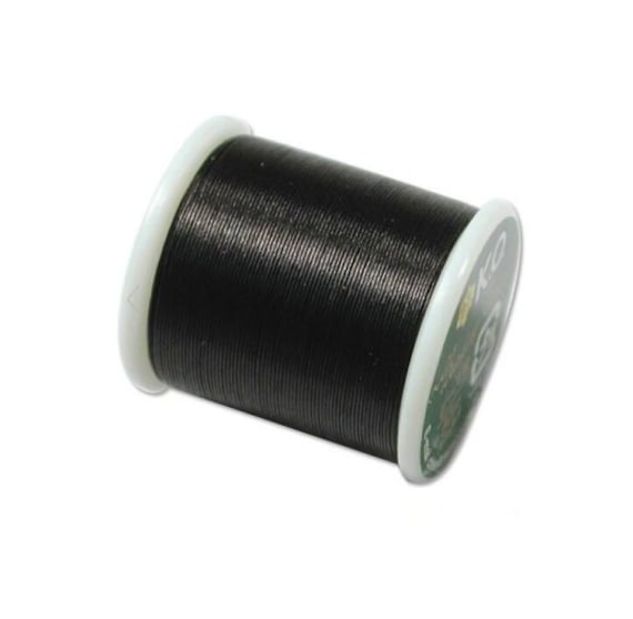 KO Beading Thread Black 100% Nylon Pre-waxed 55 Yard Spool 