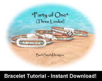 Bracelet Tutorial for the "Party of One" Bracelet-Beginner-Includes Supplemental Basics Tutorial-Instant Digital Download