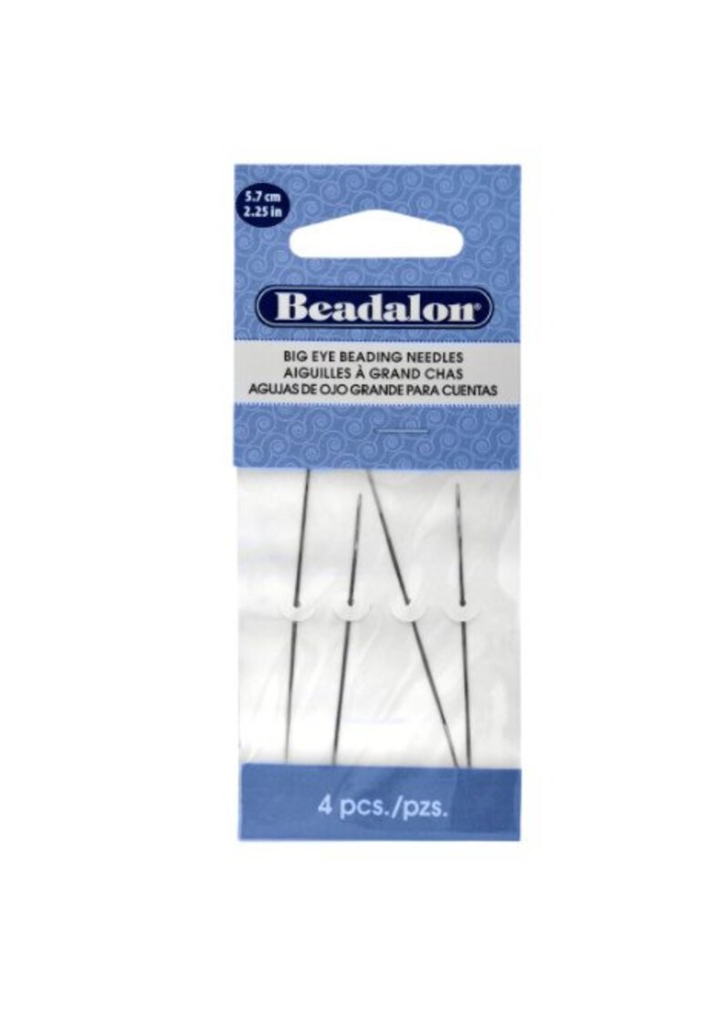 2.25 Length Flexible Needles 4 NeedlesPack Beadalon Big Eye Beading Needles