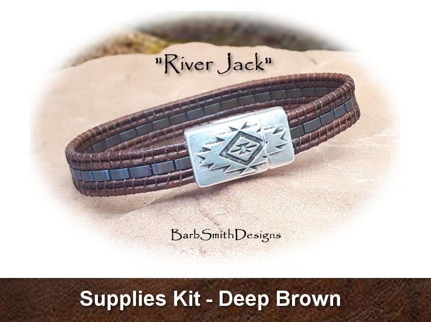 Leather bracelet making supplies, Jewelry making tutorial, Sami bracelet kit,  Make your own bracelet, craft kit for adult, Gift for jeweler